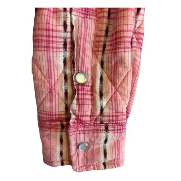ISABEL MARANT ETOILE $836 Mysen Quilted Cotton Jacket Pink Plaid Sz M Shacket - Picture 12 of 16